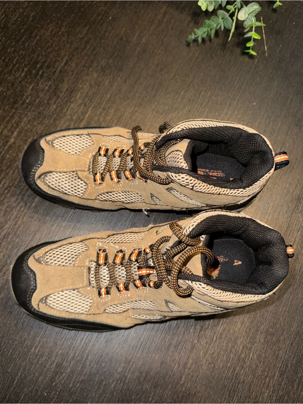 Kid’s Tan Hiking Shoes with Black Accents
